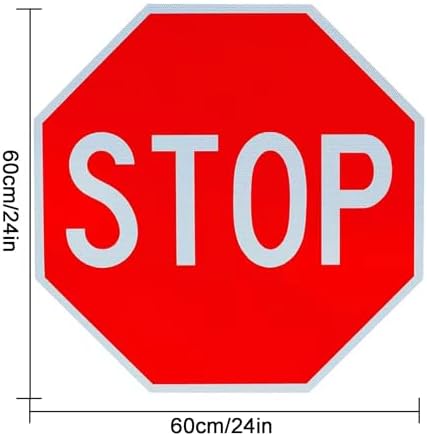24" Aluminum Stop Sign - Rust-Free Metal Traffic Sign with Honeycomb Reflective Surface - Includes Accessories for Street & Road Safety