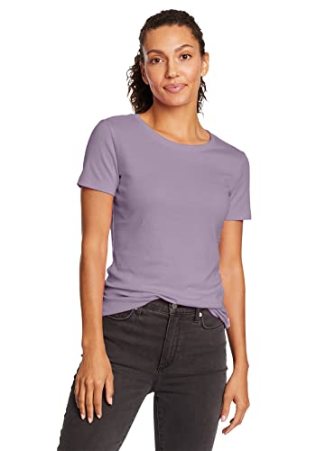 Eddie Bauer Damen Favorite Shirt - Kurzarm mit Rundhalsausschnitt, Gr. XL (46/48), Rauchiges Flieder Cover
