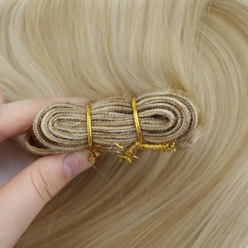 Image of Full Shine Sew In Weft Hair Extensions, 22 Inch 105G P27 /613 Blonde | Color Caramel Blonde Mix Platinum Blonde, Remy Human Hair, Invisible Weft, Daily Wear For Women