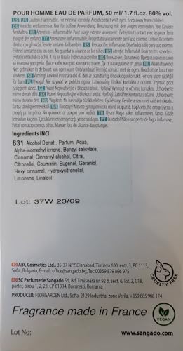 SANGADO Fragrances Sangado Unwiderstehlich Parfüm Für Herren Eau de Parfum 8-10 Stunden Langanhaltend Luxuriös Duftendes 50 ml Code: 631