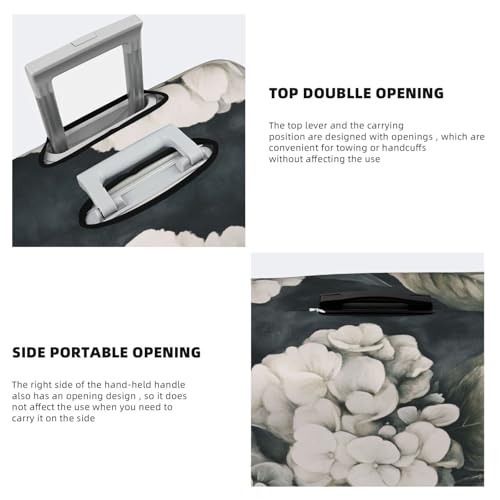 Vintage Botanical Hydrangea Flowers Elastic Travel Luggage Covers Dustproof Scratch-Resistant Suitcase Protector Fit 22-24 Inch3