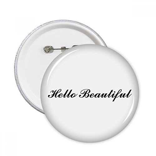 Bouton rond badge pins Bonjour belle vêtement décoration cadeau multicolore XXL pack de 5 pièces