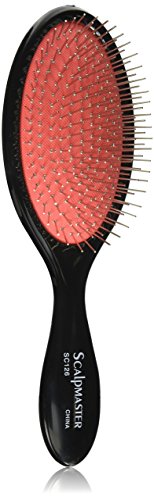 Scalpmaster Wire Cushion Hair Brush - 11 Rows Wire Bristles for Men & Women - Gentle Paddle for Scalp - Detangler for Curly Hair - Invigorating Hairbrush - Ideal for Travel & Wet Hair - 3 Count