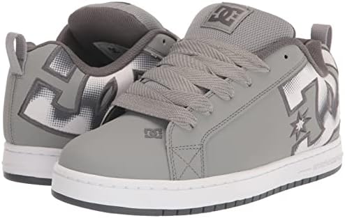 DC Men's Court Graffik Casual Low Top Skate Shoe Sneaker, Grey/Grey/Grey, 17 | Image 6