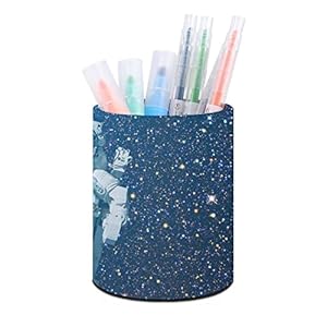 Astronaut Space Pen Holder PU Leather Pencil Holder Trucco Pennello Scatola Organizzatore Tazza per Scrivania Casa Ufficio