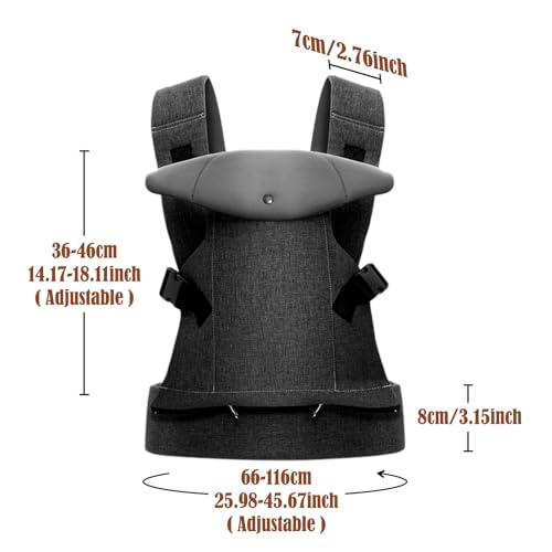 Miniatura 2 de Iulonee Mochila Portabebés Para Bebe Porteo Tirantes Para Bebés Delantera Y Trasera Ergonómicas Baby Carrier Wrap Para Niños De 3-36 Meses 3-15kg Negro