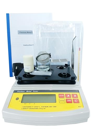 YFYIQI Digital Gold Density Meter Gold Purity Tester Analyzer Gold Karat Detector Precious Metal Purity Testing Instrument with Maximum Weight 300g Density Resolution 0.001g/cm3