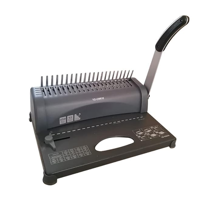 Image of GMP High Volume Comb Binding Machine Accommodating- A4 Paper Sizes Punching Capacity 12 Sheet, Binding Capacity 450 Sheet