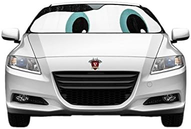VELOCITY MOTORSPORTS Slanted BLUE EYES Reflective Double sided SUNSHADE for Car Truck SUV Front Windshield Window Reversible Sun Shade Universal 24x58 inches