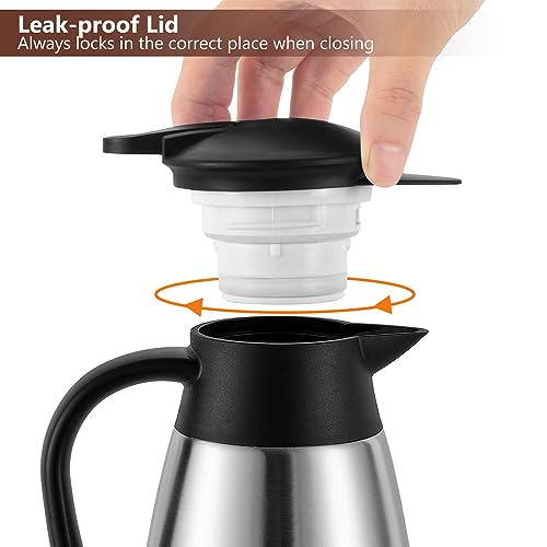 Carafe à café thermique 2L isotherme double paroi en thermos argent