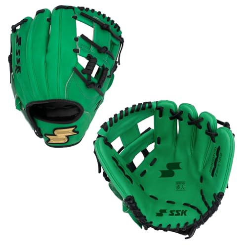 SSK Z9 Maestro Infield Baseball Glove – 11.25' - 11.5” - 11.75” - 12” – Right & Left Hand Throw (Kelly Green - I Web, 11.5' - Right Hand Throw)