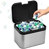 Skywin TidyFriend Laundry Pods Container with Push Up Lid, 9.8" x 7.3" x 6.3", Airtight Storage Keeps Pods Fresh, Laundry Detergent Container & Dishwasher Pod Holder (Black)