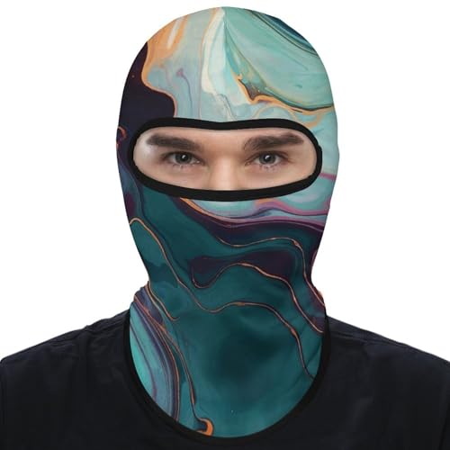 Balaclava para hombre, máscara para esquí y ciclismo, con diseño de mármol colorido, cubreboca y cuello para invierno miniatura 7