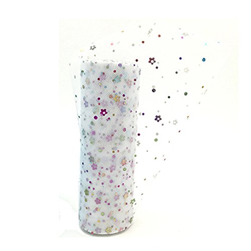 Ancdream - Tulle cinta rollos brillantes brillo decoración mesa corredor plum flor...