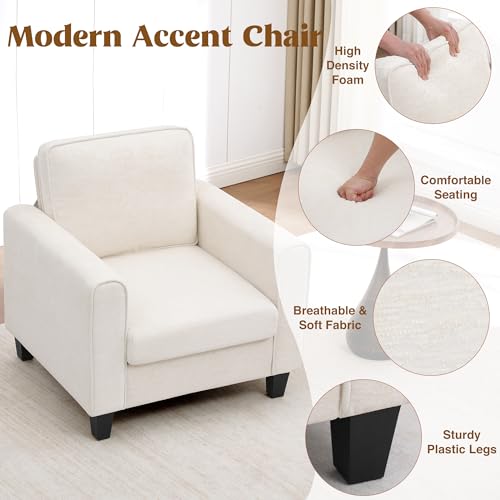Sillón Chenille Plegable Beige miniatura 4