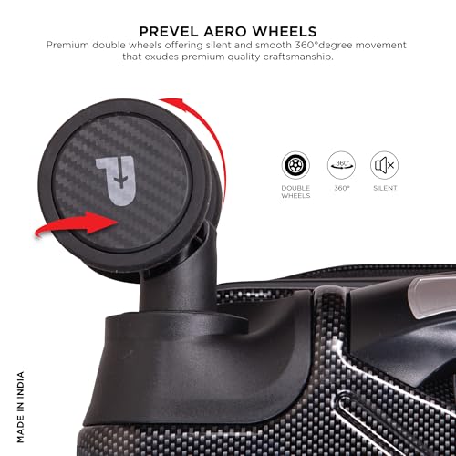 Image of Awenger Polycarbonate Trolley Bag Set - 20 inch Cabin & 26 inch Check-in | Lightweight Hard Shell Luggage | 360 Spinner Wheels | Water-Repellent | Durable Travel Suitcase - Black