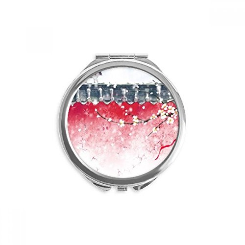 Miroir de maquillage de poche précis et portable neige aquarelle