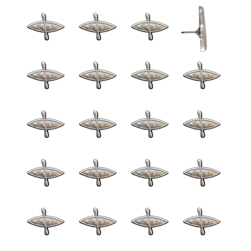 Image of Kayak Push Pins - Silver Kayak Map Pins for Cork Boards, Maps, or Lapel Use - Designed in USA - Set of 20