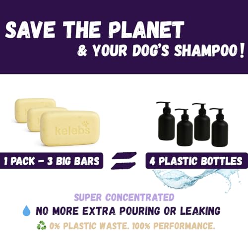 KELEBS Hundeshampoo Sensitiv | Fellpflege Hund | hundeshampoo welpen | Beruhigende natürliche Hunde Shampoo Seifenstücke | mit Lavendel Öl & Haferflocken | Vegan | 3er Pack (Lavender)