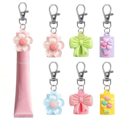 SEPTBEAM 6 llaveros para bálsamo labial para brillo, lápiz labial, brillo de labios, compatible con los viernes de verano, bálsamos labiales LANEIGE y e.l.f (sin bálsamo labial)