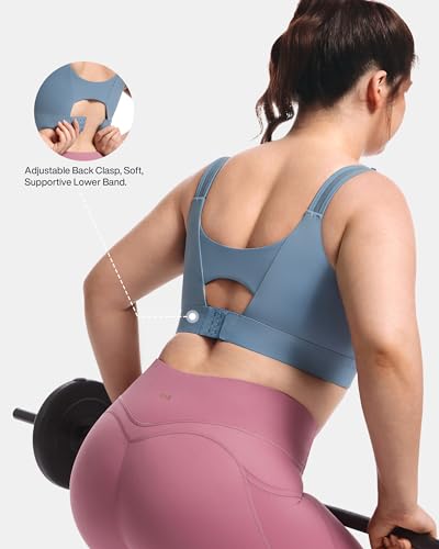 Image of Women's Sports Bra Wirefree Adjustable Medium-High Support Everyday Wear for Large Bust Plus Size with Removable Pads