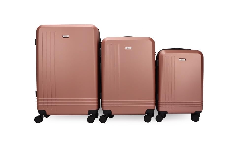 Mirage Alisa ABS Hard shell Lightweight 360 Dual Spinning Wheels Combo Lock 28", 24", 20" 3 Piece Luggage Set3