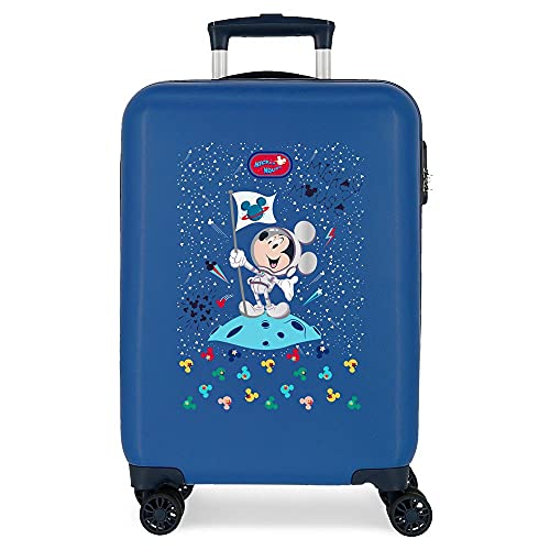 Disney Mickey Mickey on The Moon Maleta de Cabina Azul 38x55x20 cms Rígida ABS Cierre de...
