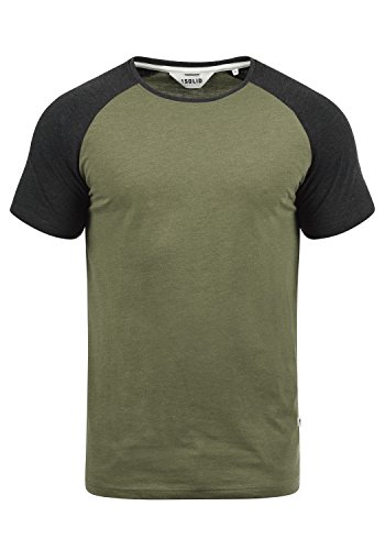 !Solid Bastian Camiseta Básica De Manga Corta T-Shirt para Hombre con Cuello Redondo, tamaño:M, Color:Ivy Green Melange (8797)