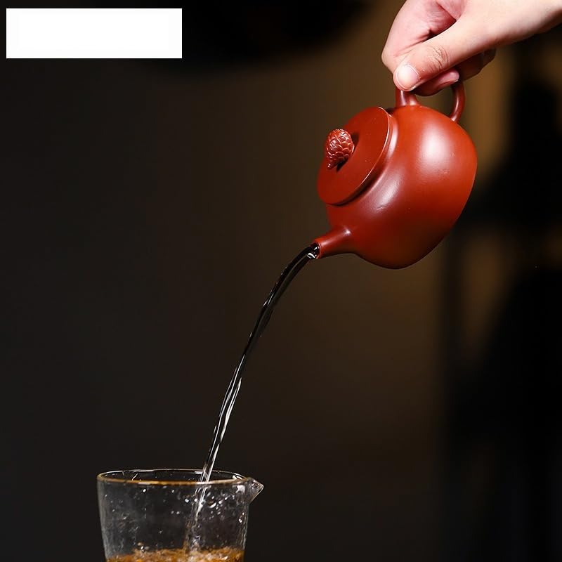 Tetera de Hierbas de 200 ml, Tetera Morada, Tetera de Barro de Mineral Crudo, Juego de té Chino Zisha, Tetera de té Suelto para cafés, infusión de té de Hojas Sueltas