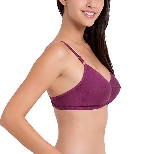 Image of SOUMINIE Women's Pure Cotton Non-Padded Full Coverage Flexi-Fit Everyday Bra | Women's /Ladies /Girls | Best Comfort Bra | Regular Use Bra | Shaper Bra | Comfortable Bra
