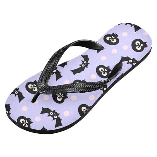 Burbuja Skulls Bats Flip Flops for Women Men, Soft Thong Sandals Rubber Slippers for Pool Beach Essentials2