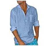 Material: esta camisa informal Henley para hombre está hecha de tela suave y transpirable. Camisa fina de manga larga para hombre para primavera, verano, otoño e invierno.