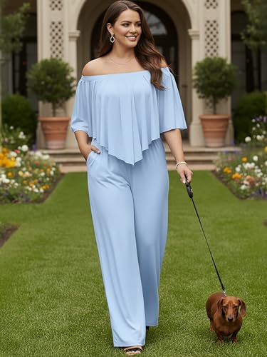 Image of KOH KOH Womens Long Pant Strapless Off Shoulder Pockets One Piece Jumpsuit