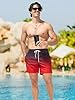 Arcweg Swimming Shorts Men with Mesh Lining Swim Shorts Quick Dry Mens Swimming Trunks with Zip Pockets Surf Swimming Beach Black Red Gradient XXL(UK) #1