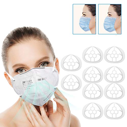 10PCS Silicone Face Mask Bracket,3D Mask Bracket Inner Support Frame for More Breathing Space,Keep Fabric off Mouth,Cool Lipstick Protection Stand,Reusable&Washable and Durable