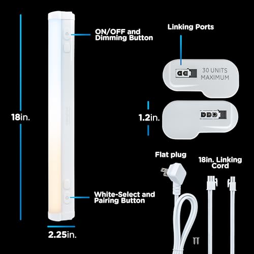 Image of Enbrighten 18 Inch Plug in Under Cabinet Light with 5 Color Temperatures