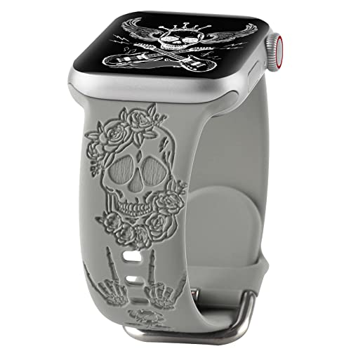 Bracelet silicone Apple Watch à motif crâne pour le sport