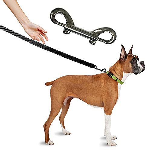 Xihuimay Pack of 4 Double Ended Bolt Snap Hook 3.5" Zinc Alloy Spring Hook Nickel Plated Metal Clips Trigger Chain Clips Multipurpose Hardware Buckle for Horse Tack Dog Leash Garage Use Black - Image 4