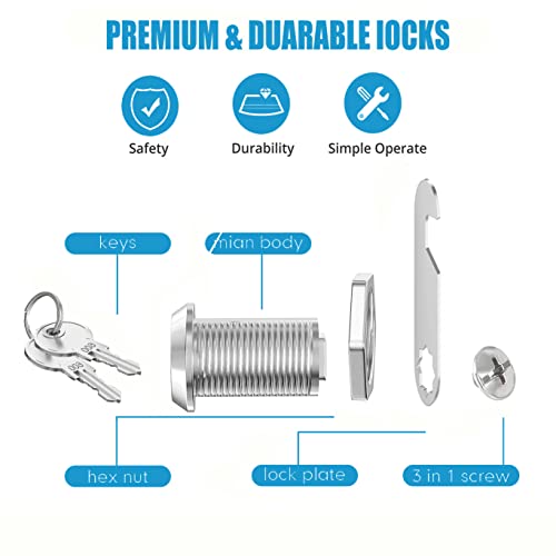 Litensh 20mm Mailbox Letterbox Cabinet Cam Lock with Key Alike - Image 3