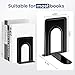 HappyHapi Book Ends, Non-Skid Metal Bookend Supports for Shelves, Heavy Duty Book End, Office Book Stopper, 6 x 5 x 6 Inches, 14 Pieces / 7 Pairs (Black)