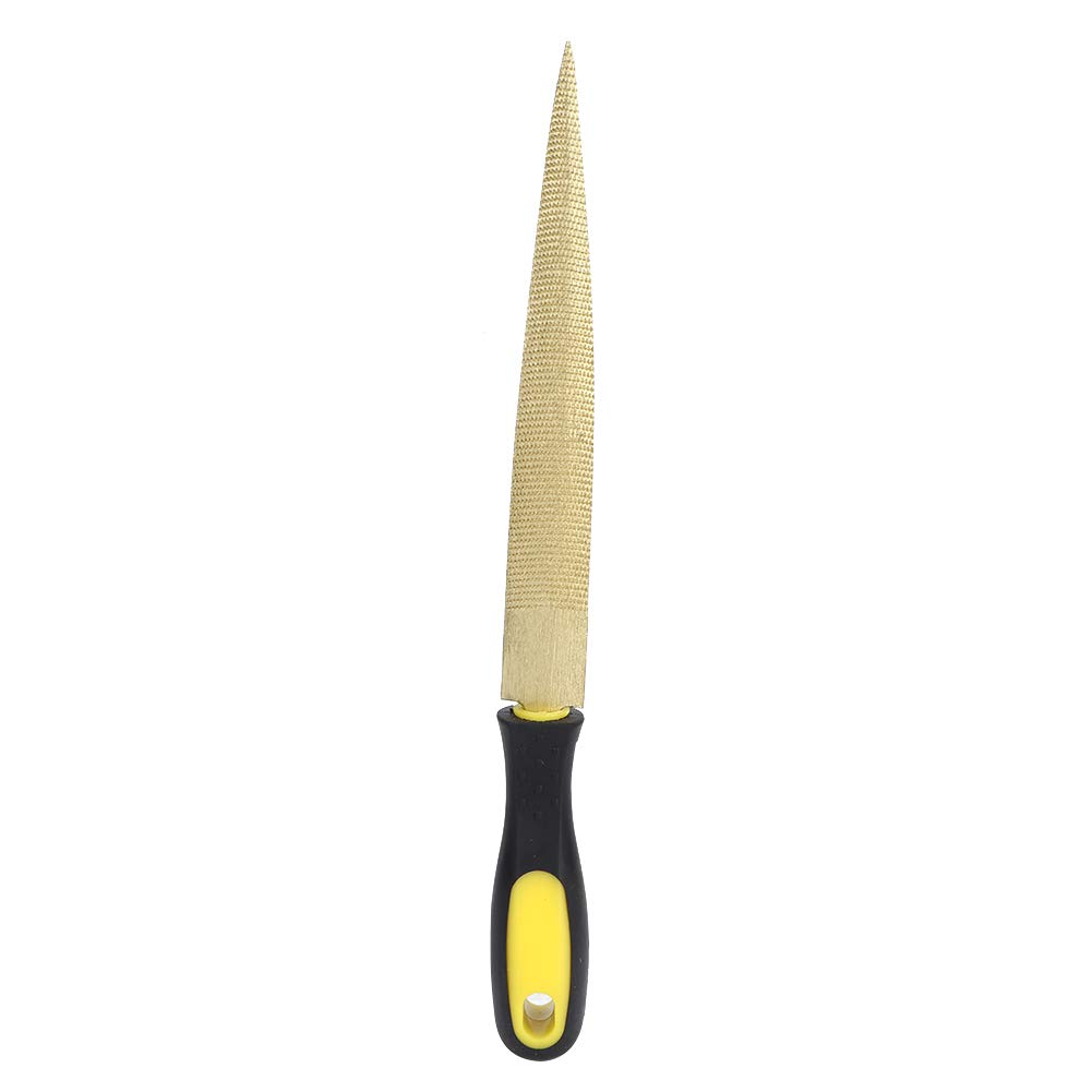 lyrlody Wood File Rasp Woodworking Carving Tool Carpenter Tool for Woodworking with PP+TPR Non-Slip Handle Sturdy Carbon Steel Efficient Cutting for Model Making Sculptures (Gold File 8 inches +