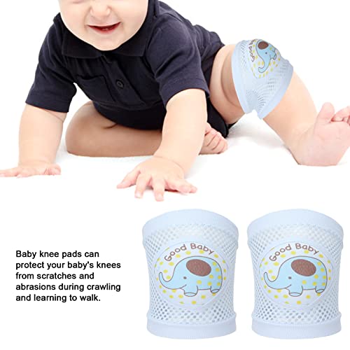 Infant Knee Pads, Baby Knee Pads Blue Elephant Pattern Anti Slip Unisex Baby Knee Protectors Infants Crawling Toddlers Pad FOR Unisex Baby Kneepads Antifall Antiknock Elbow Pads Leggings Knee Pads2