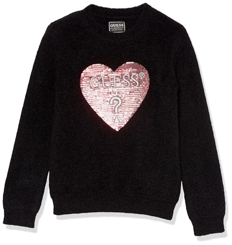 GUESS Girls' Soft Yarn Sweater with Sequin Logo