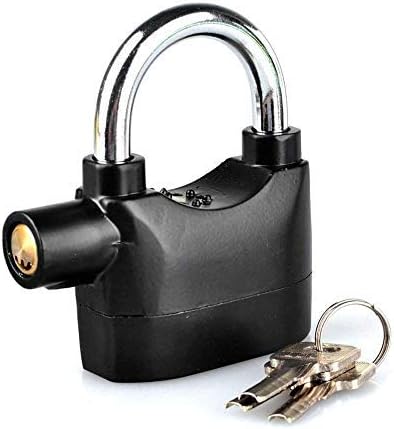 Motion Sensor Alarm Security Lock for Home and Office Doors – Heavy-Duty Lock with 3 Keys for Enhanced Safety (Black, Pack of 1 Piece)