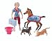 Breyer Freedom Series (Classics) Day at The Vet Doll & Animals Set | 8 Piece Playset with 6" Fully Articulated Rider Doll | 1:12 Scale