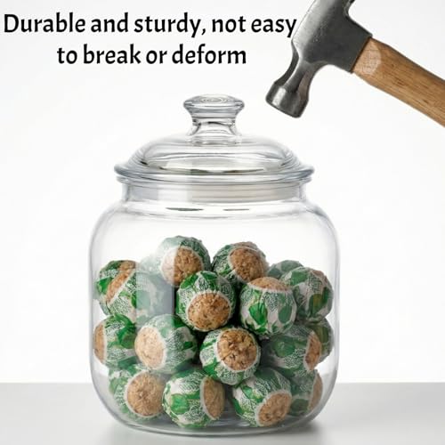 Image of Goaste 135oz Acrylic Cookie Jar with Lid, Airtight Candy Jar Unbreakable, Clear Plastic Apothecary Jar with Silicone Sealing Ring for Dog Treats, Snack, Nuts, Chocolate, Sugar, Herbs, Spices, Cereals