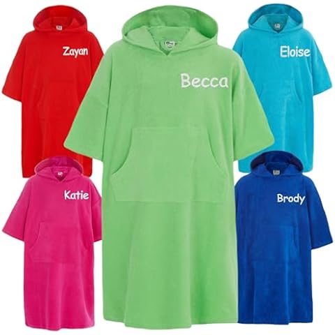 Gembroidery Personalised Cotton Hooded Poncho Cover