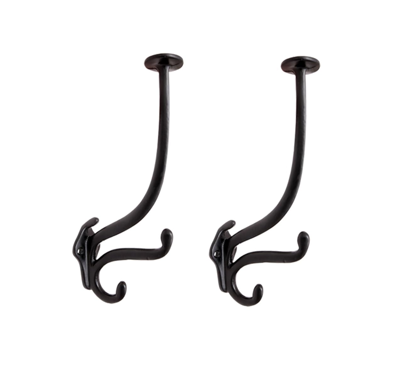 (RES)Metal Wall Hook Hanging Plant Bracket | Decorative Straight Plant Hanger for Pots Bird Feeders, Planters, Lanterns Cotton Wind Chimes Indoor and Outdoor Hanger (Pack Of 2, Helmet 2 Black)-image-49