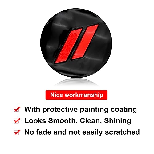 4 Pieces 2-1/2" 64Mm Glossy Black Red // Car Abs Plastic Custom Hub Wheel Center Caps Cover Fit For Charger Challenger 2017-2019 6Cz27Dx8Aa #TOP3