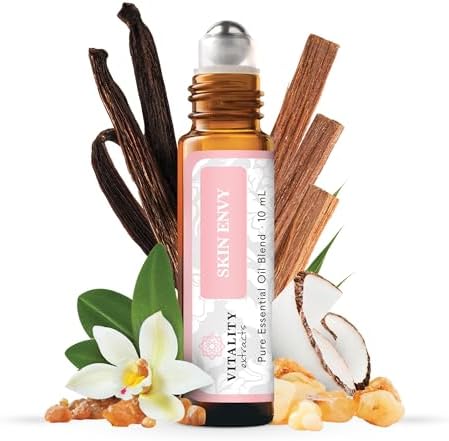 Vitality Extracts Skin Envy - Face Moisturizer Serum, Coconut Oil, Collagen, Vitamin E, Vegan, Frankincense Essential Care, Sandalwood Soothing, Clarifying, Skin Health